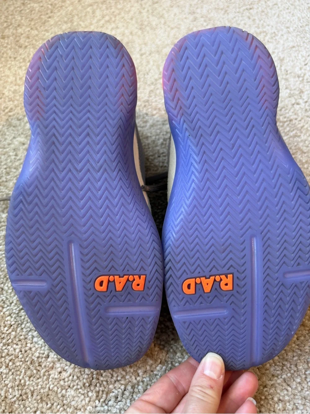 Women's Athletic Sneakers - Gray with Purple Accents